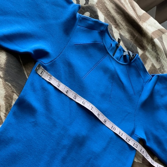 Ted Baker London Lounia Fluted Sleeve Body-Con Sweater Dress Color: Mid Blue - Picture 12 of 16